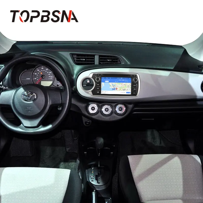 TOPBSNA Android 9,0 автомобильный мультимедийный плеер для Toyota Yaris 2012 2 Din автомагнитола gps Navi Стерео DVD DSP