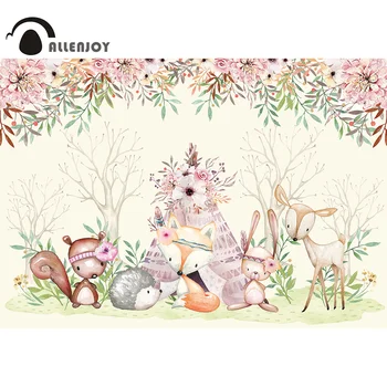 Allenjoy Sauvage Une Toile De Fond Anniversaire Bebe Douche Fete Bois Animaux Jungle Fleurs Studio Photophone Photographie Arriere Plan Leather Bag