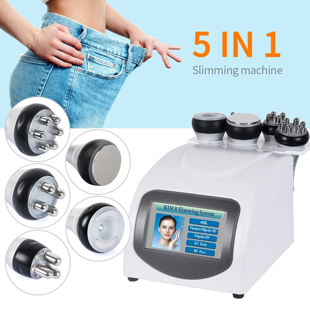 US $414.89 5In1 Professional 40K Cavitation Ultrasonic RF Slimming Machine Anti Cellulite Multipolar Radio Frequency Tighten Beauty Machine