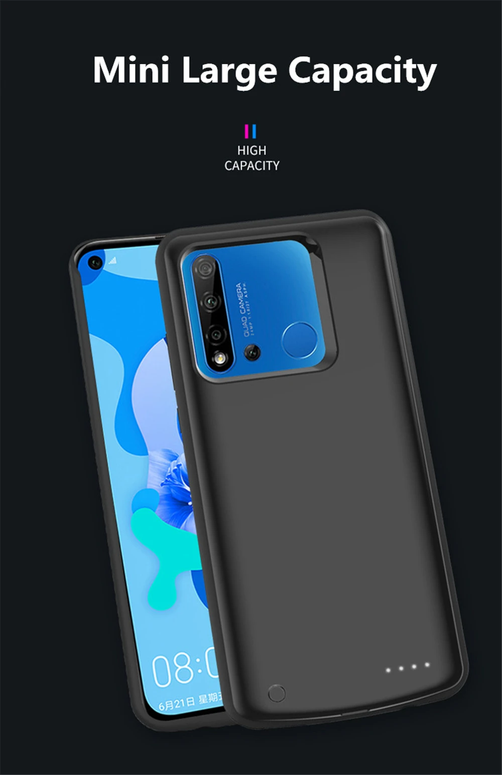 6500 мАч зарядное устройство чехол для huawei Nova 5i power Case Внешнее зарядное устройство для аккумулятора