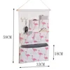 5 Pockets Wall Mounted Bag Waterproof Bedroom Home Storage Hanging Pocket with Hooks Cotton Linen Fabric Sundries Organizer 6