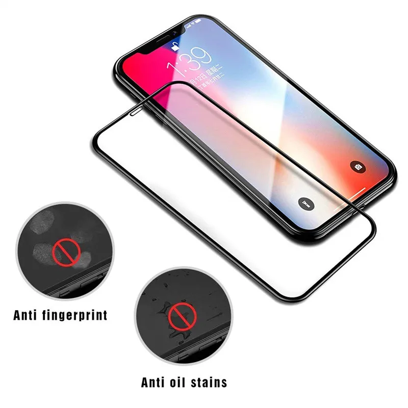 Закаленное стекло для iPhone 7 8 Plus X XS Max 1/2/5 шт 9H стеклянная Передняя пленка полное