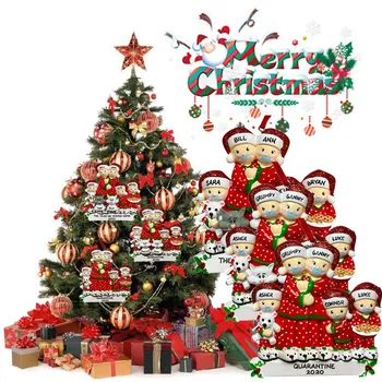 

top selling product in 2020 DIY Personalized Quarantine Face Mask Baby Decorating Christmas Tree Ornament Wholesale Dropshipping