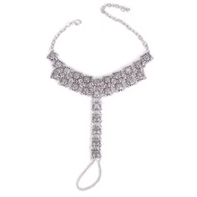 Стиль, европейский и американский стиль, аксессуары, простой Национальный Ретро маленький цветок, мозаичная текстура, Преувеличенные варежки, ножной браслет для женщин