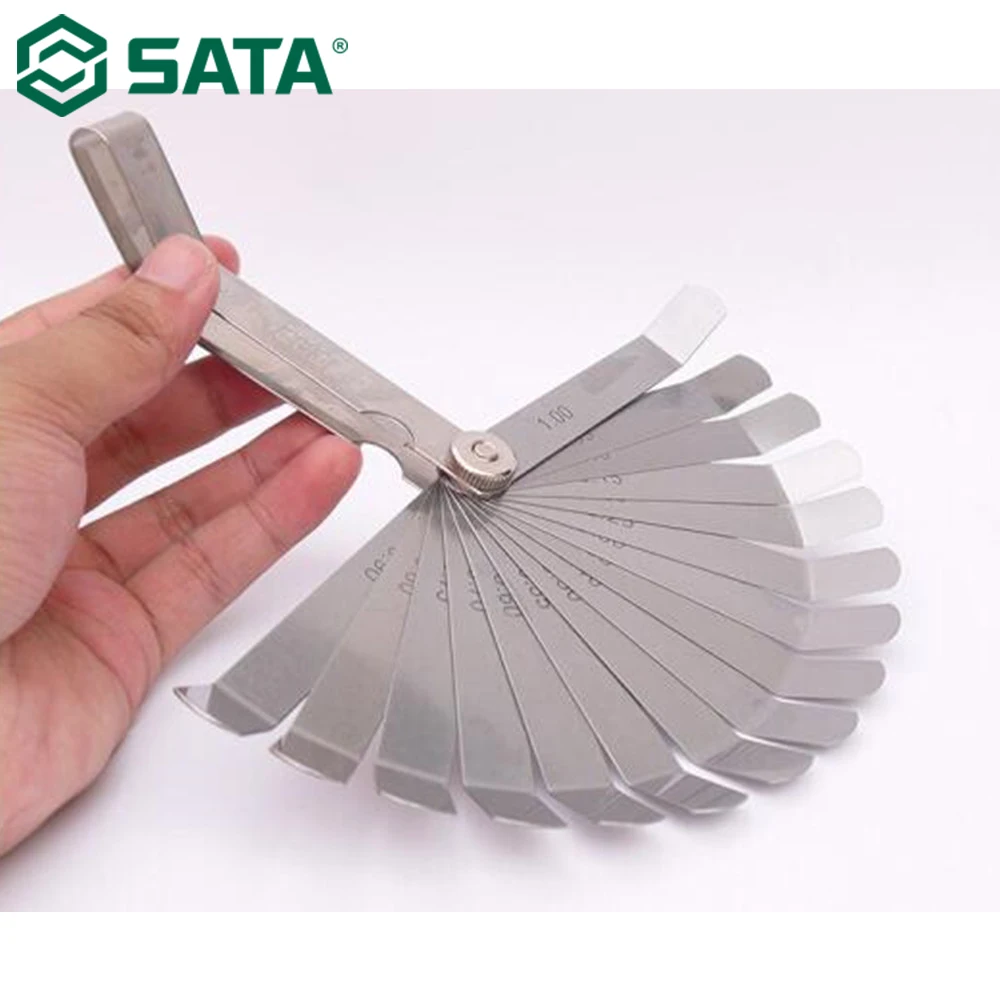 Инструмент SATA 16pc измерительный инструмент из нержавеющей стали feeler gauge 0,05-1,00 мм 09402