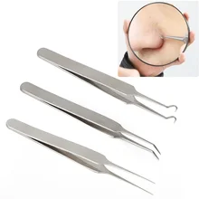 Нержавеющая сталь высокое качество угрей экстрактор для удаления акне игла изогнутые плоскогубцы очищение кожи уход за лицом инструменты