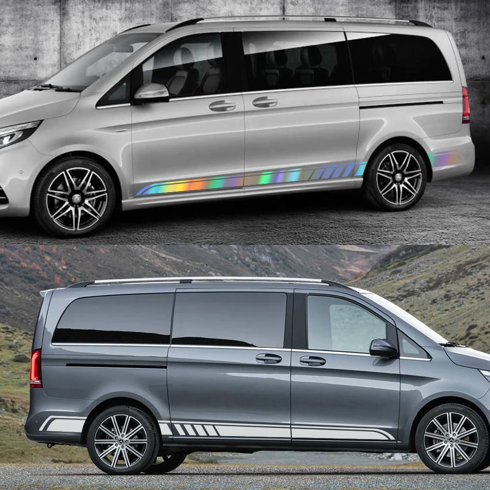 2 шт. для Mercedes Benz Vito Viano V Class w447 v260 Автомобильная наклейка в полоску с длинной стороной Авто Виниловая пленка наклейки автомобильные аксессуары
