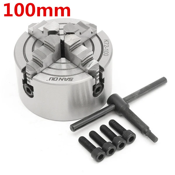 Buy K72 80 K72 100 K72 125 4 Jaw Lathe Chuck 80mm 100mm 125mm Independent Self Centering 1pcs Safety Chuck Key 3pcs Mounting Bolt