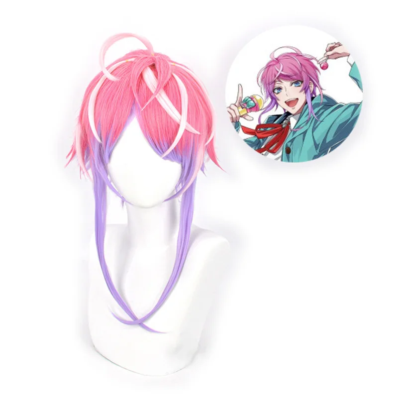 

Amemura Ramuda Cosplay Wigs Division Rap Battle Costume Fling Posse Mixed Color Short Hair DRB Halloween Headwear Accessories