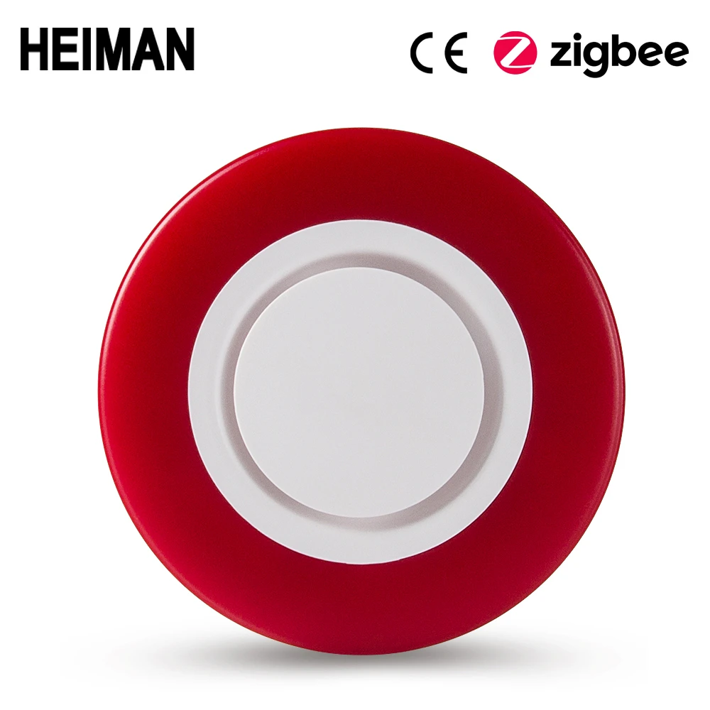 emergency alarm for elderly HEIMAN Zigbee 3.0 smart Strobe flash Siren Horn alarm Sound with 95DB big sounds to threaten thief HA1.2 remote panic button