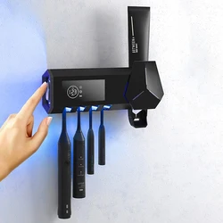 Peisi Uv Toothbrush Holder Intelligent Toothbrush Sterilizer Automatic Toothpaste Squeezer Dispenser Bathroom Accessories Set