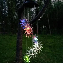 Светодиодный Солнечный ветряной колокольчик, светильник для улицы, ландшафтный садовый светильник, декоративная люстра, подвесной светильник, красочный ветровой колокольчик, светильник