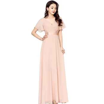 

Holievery Short Sleeves Chiffon A Line Bridesmaid Dresses 2020 Pleated Wedding Party Dress vestido madrinha