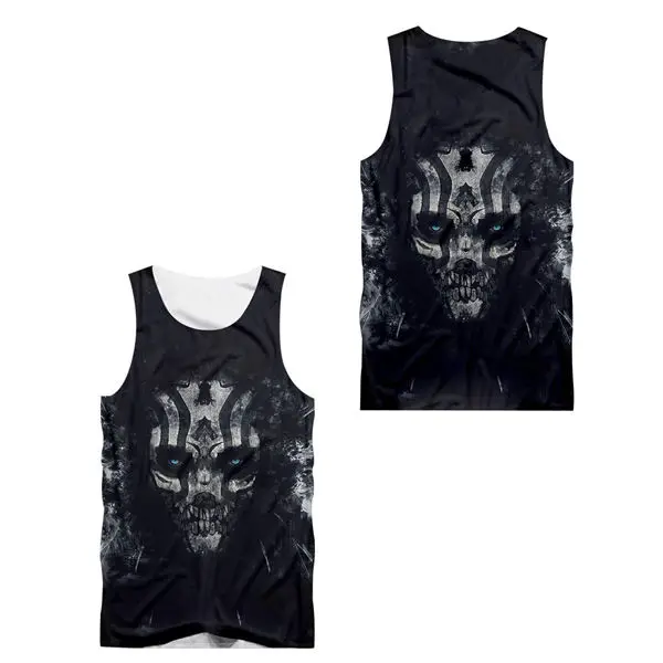 Horror skull tank Новинка, ужасные мужские майки, футболки, ужасные 3d зеленые с принтом черепа, летние майки без рукавов для фитнеса, рубашки, майки на заказ - Цвет: Horror skull tank