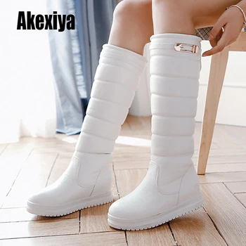 

2020 new high quality down warm snow boots women round toe Increase boots ladies Metal decoration Knee-High k710