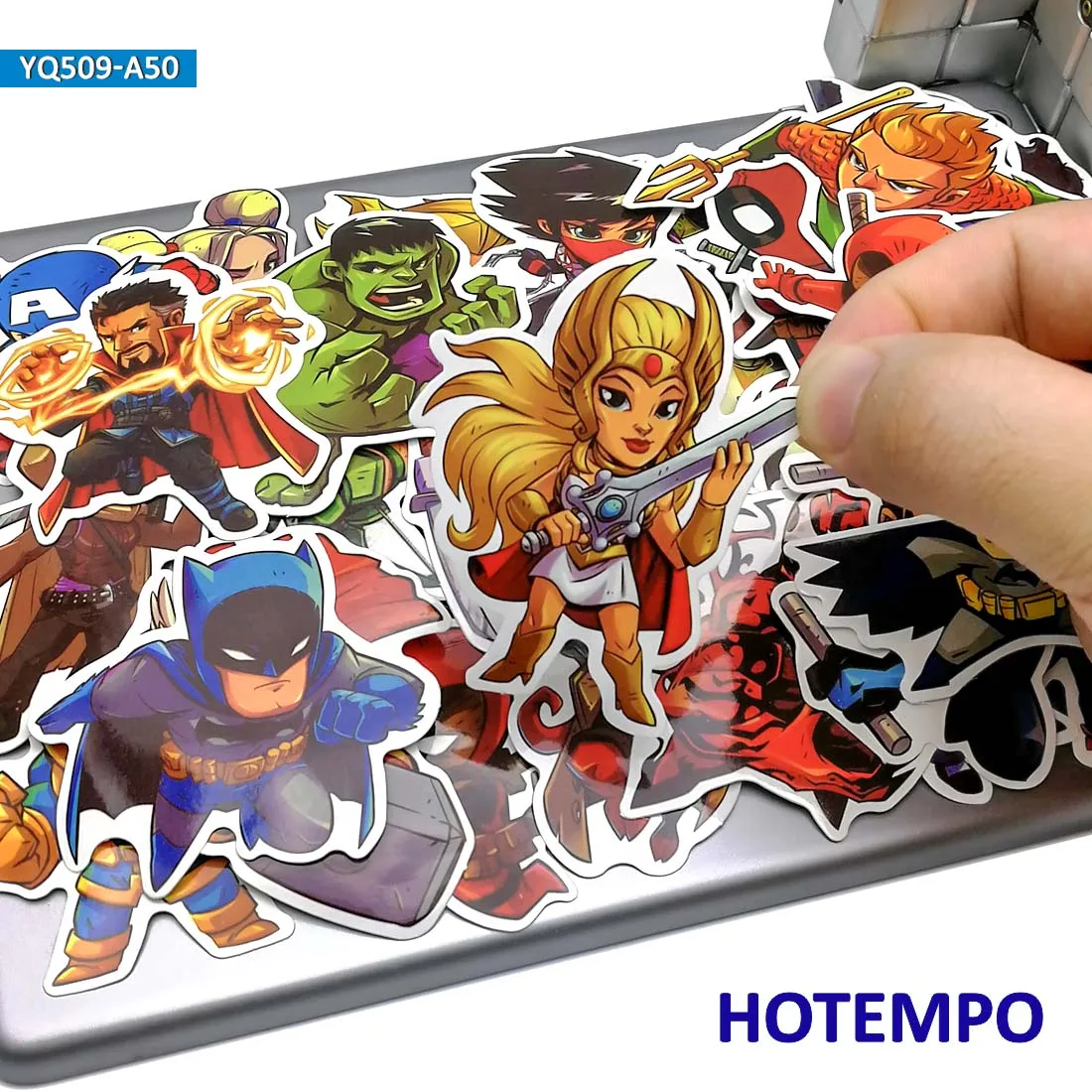 

50pcs Cute Super Hero Cartoon Stickers for Mobile Phone Laptop Luggage Suitcase Skateboard Bike PVC Waterproof Decal Stickers
