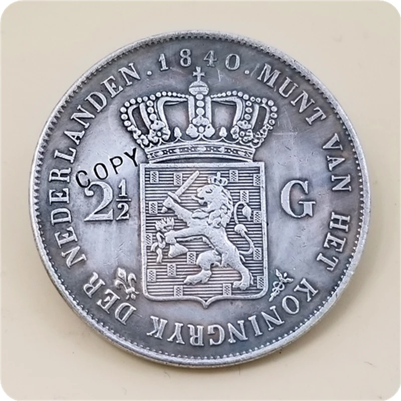 1840 Нидерланды 2 1/2 гулден (2 5 NLG)-Виллем I имитация монеты | Дом и сад