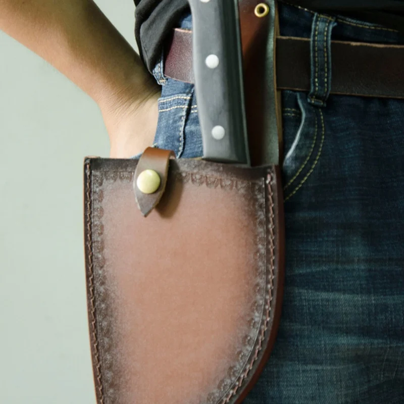 Soft Accessories Holder Artificial Leather Protective Holster Hanging Knife Sheath Restaurant Chef Kitchen Cover Storage