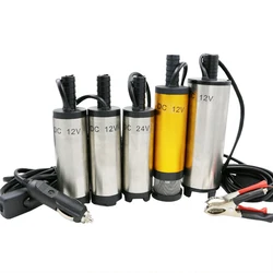 1Pc Stainless steel Transfer Pump with Switch 12/24v DC Diesel Fuel Water Oil Car Camping fishing Submersible Transfer Pump
