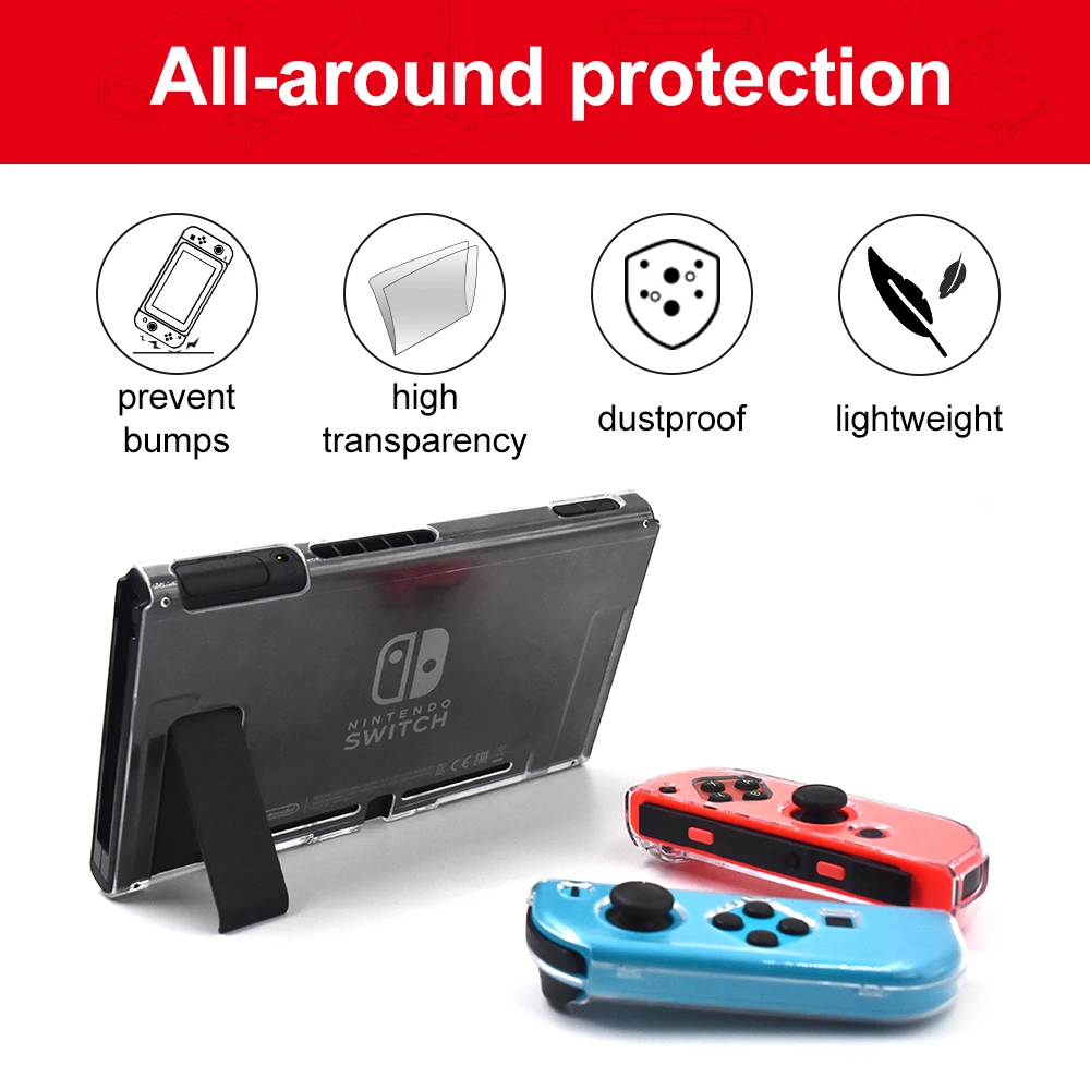 YOSH шт. кристально чистый съемный чехол для nintendo Switch 5 частей чехол противоударный