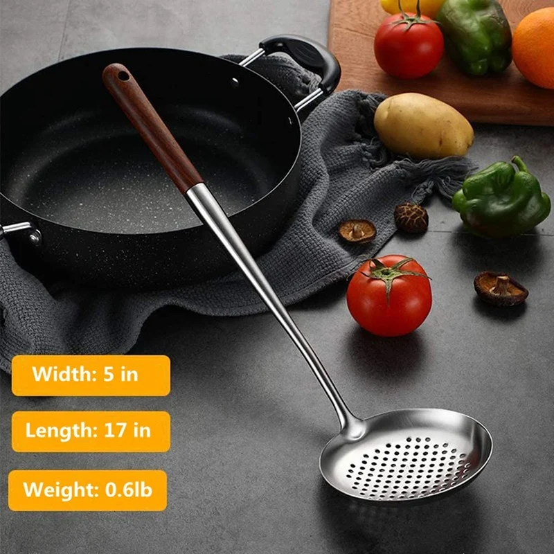 quente espátula skimmer concha conjunto de polegadas espátula para de aço inoxidável wok espátula