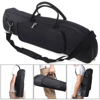 

Protective Waterproof Storage Case Trumpet Bag Wind Instrument Professional Black Oxford Cloth With Pocket Gig Package Soft