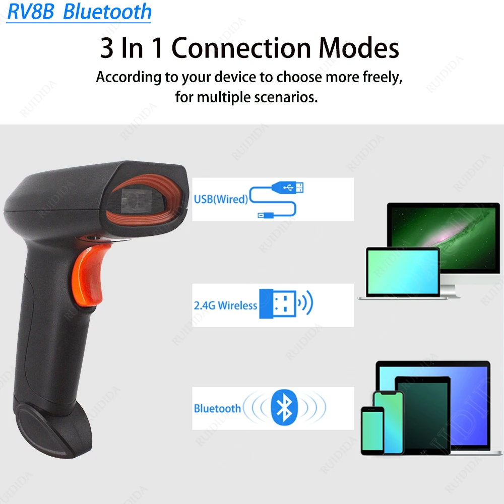 high speed scanner AI Intelligent Voice Barcode Scanner 2d Wireless Code Reader Scanner Wireless 2D Bluetooth Bar code Scanner QR Code Reader 2d portable document scanner