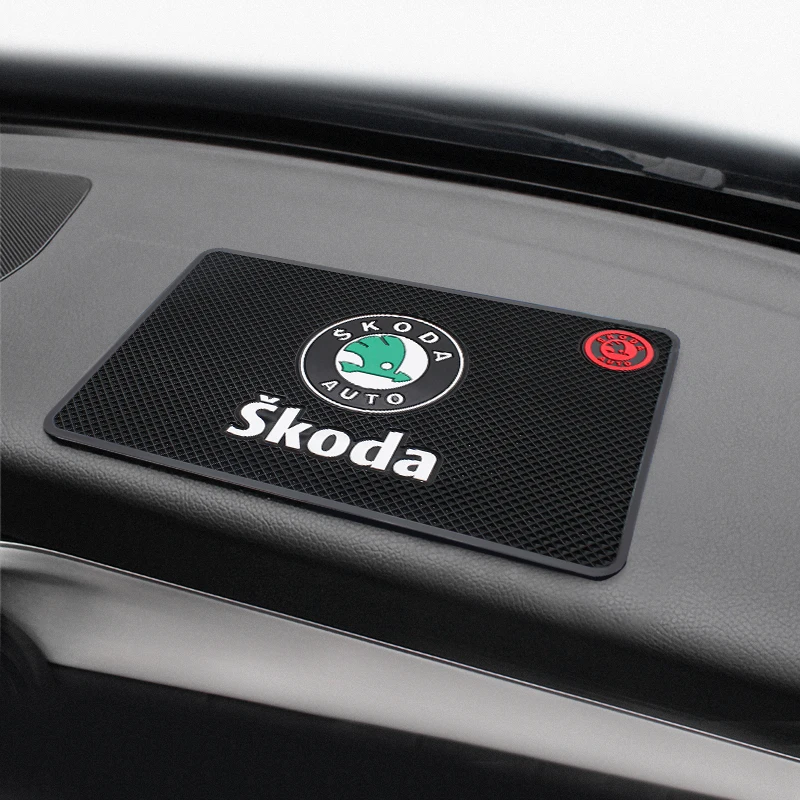 Alfombrilla antideslizante para salpicadero de coche, soporte para teléfono, Gel de sílice, antideslizante, para Skoda Octavia Fabia Rapid Yeti Kodiaq Superb A5 A7 A2