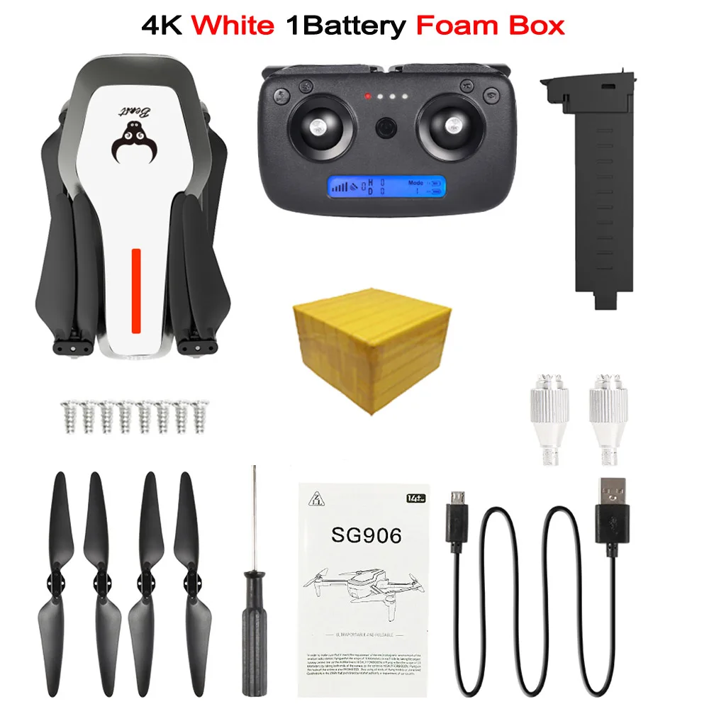 4K 1B FB W LAUMOX SG906 Дрон gps 5G wifi FPV с камерой 4K HD бесщеточный селфи складной Дрон RC Квадрокоптер RTF VS H117s B4W ZEN K1 F11 - Цвет: 4K 1B FB W