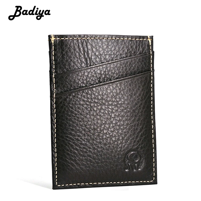 Винтажный Мужской бумажник из яловой кожи ультратонкий короткий маленький