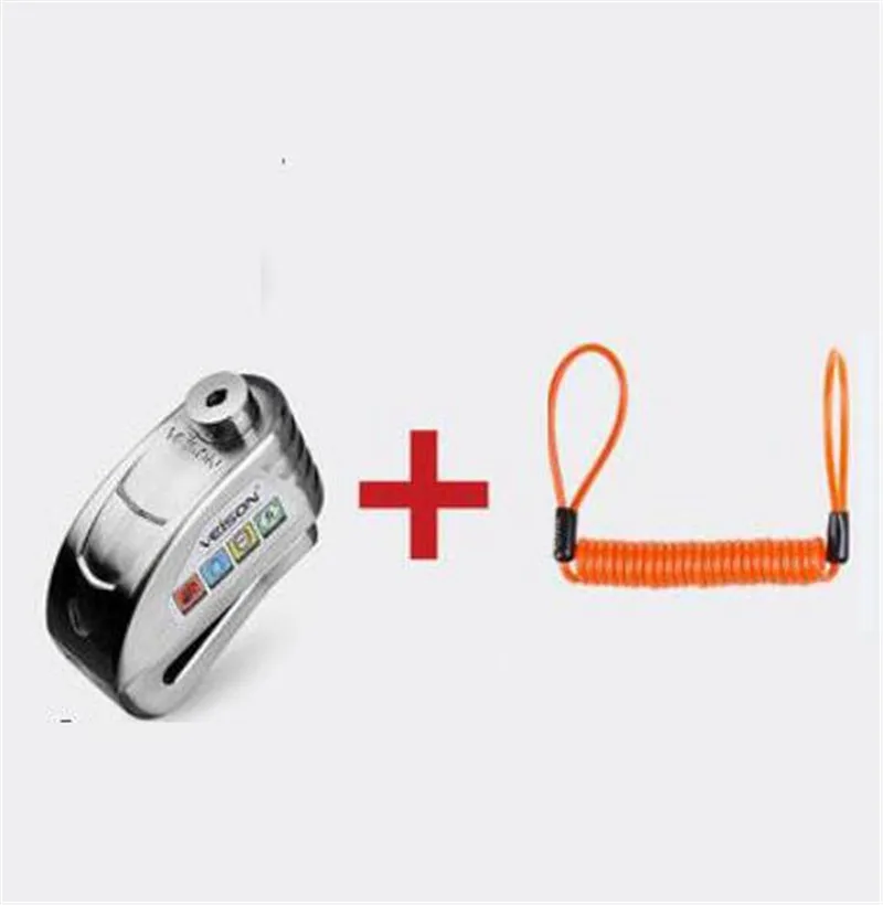 DX19-01 and rope VEISON, мотоциклетный водонепроницаемый замок с сигнализацией, велосипедный замок Steelmate, дисковый Предупреждение, защита от кражи, тормозной замок, Alarma Moto - Цвет: DX19-01 and rope