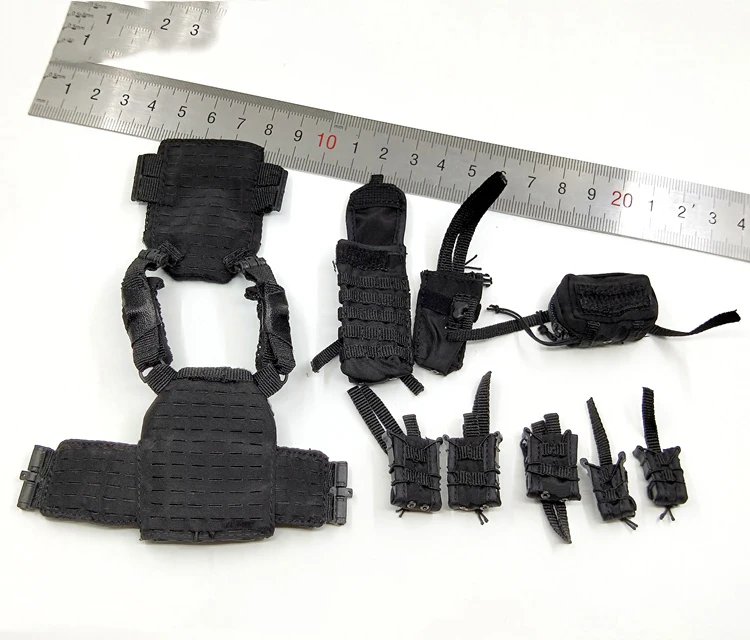 

1/6 M016 Female SWAT Policewomen Chest Hanging Bags Set Models for 12''Figures