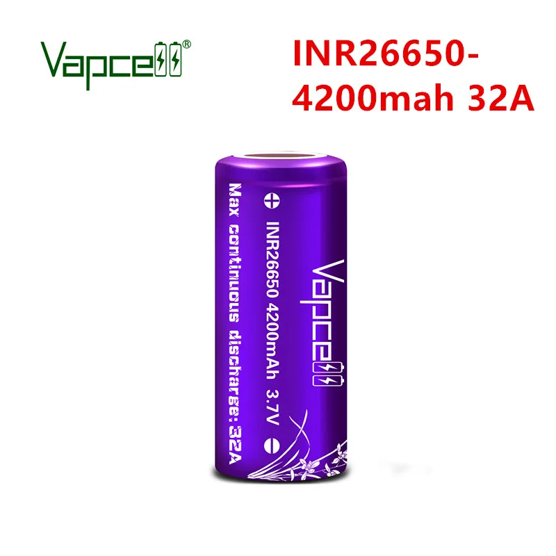 100% Оригинальный Vapcell INR 26650 4200 мАч 32A 3 7 в литий-ионный аккумулятор высокой емкости