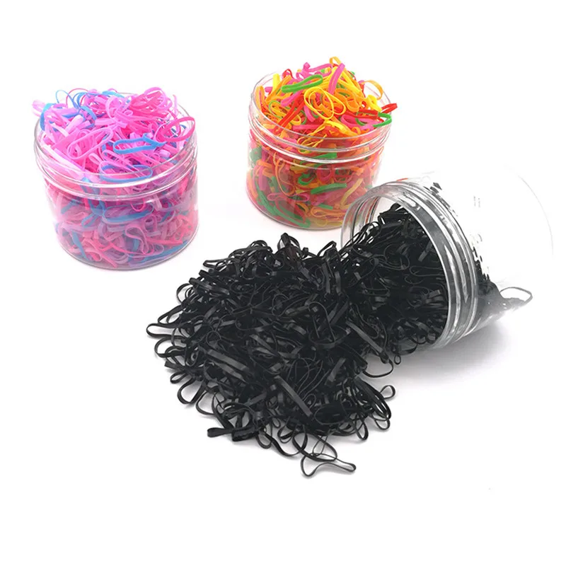 

About 600Pcs Colorful Disposable Elastic Bands Natural Rubber Band Home Kid Hair Package Rubber Brands Children hair Accessories