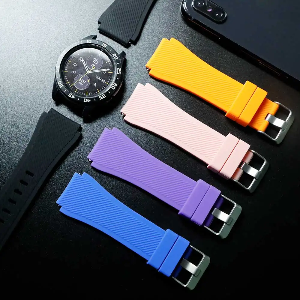 20 мм/22 мм силиконовой лентой для Шестерни s3 Frontier huawei часы GT 2 S2 42 мм 46 мм samsung Galaxy watch 46 мм/42 мм/Активный 2 correa ремень