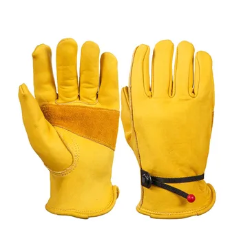 

Men Work Gloves Cowhide Driver Security Protection Wear Safety Workers Welding Moto Hunting Hiking Gloves For Men Women Mittens