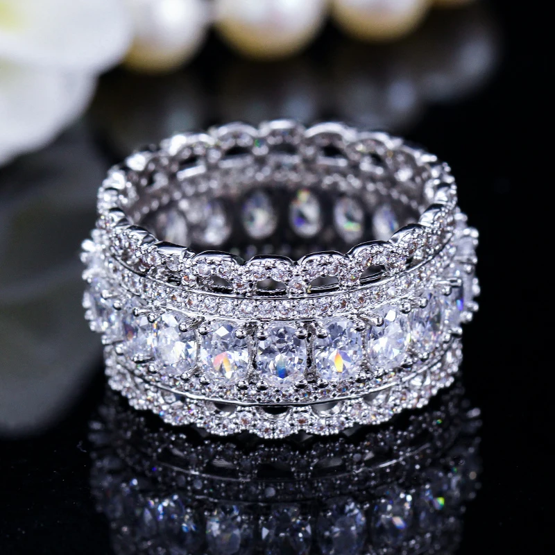 Роскошное уникальное дизайнерское женское кольцо с кружевным краем, эллипс, AAA кубический цирконий, CZ, Женское Обручальное кольцо для невесты, изысканное ювелирное изделие, подарки