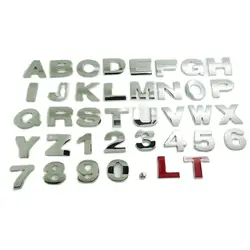 1pcs 3d Sticker Car  and Decals 25mm Metal  Diy Letter Number Stickers Waterproof Exterio Alphabet  for Motorcycle