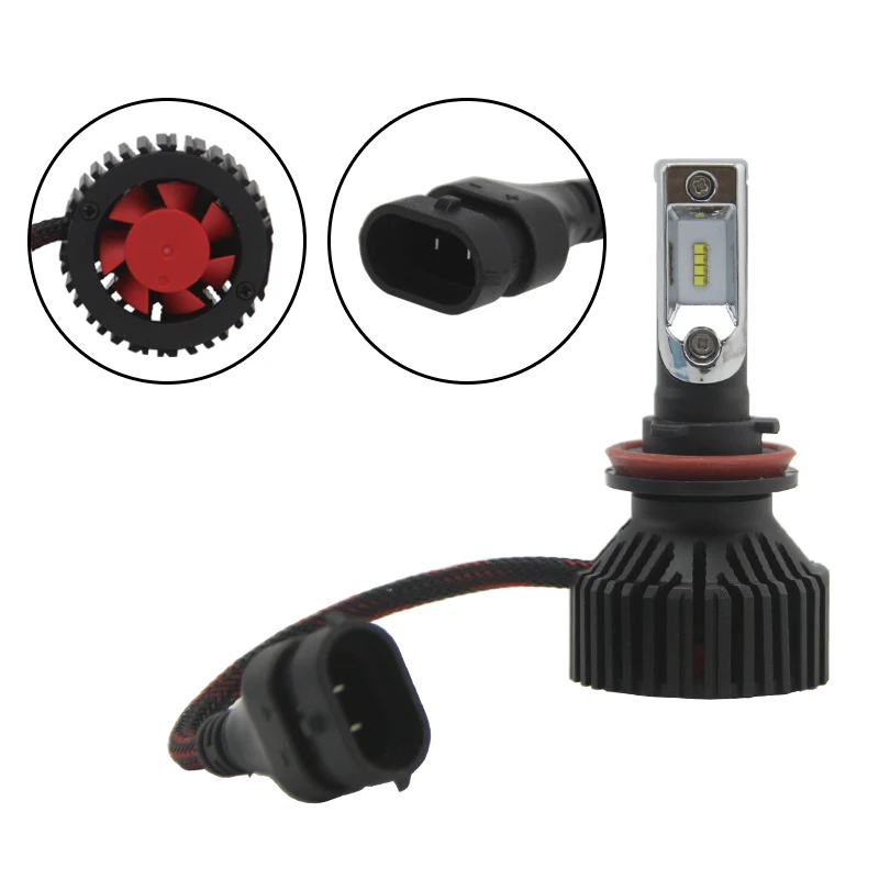 

SHUOKE Super Bright H11 LED Headlight Bulbs Crystal White 8000LM 6000K 60W LED Conversion Kits for High Beam/Low Beam/Fog Light