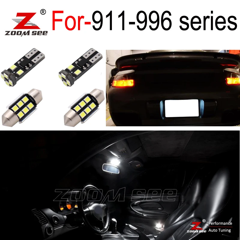 12Pc Ha Condotto La Licenza Di Illuminazione Della Targa + Interna A Led Mappa Luci + Led Trunk Box Kit Lampadina Per Porsche Per 911 996 Serie (1998-