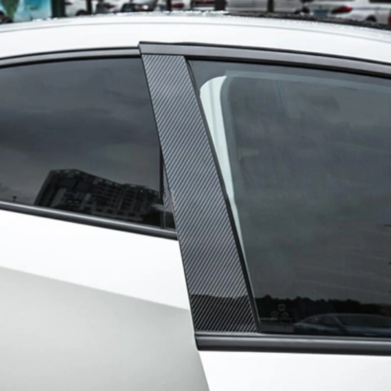 Углеродное волокно черная дверь столб крышки планки для Honda Civic
