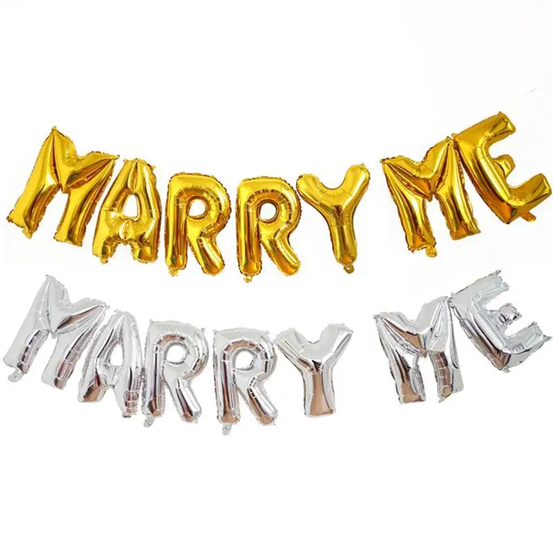 16-дюймовый шпилька из розового золота Marry Me буквами Алюминий пленка Свадебный шар брак дом брак вечерние декоративный шарик