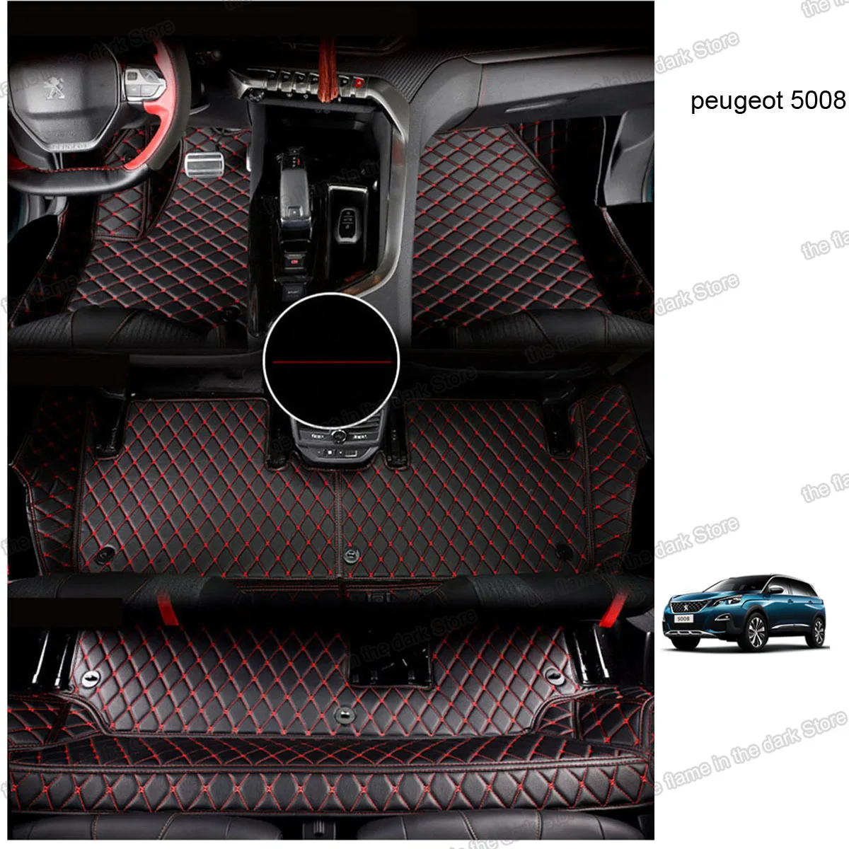 Кожаные автомобильные коврики lsrtw2017 для peugeot 5008 2017 2018 2019 аксессуары коврик стикер