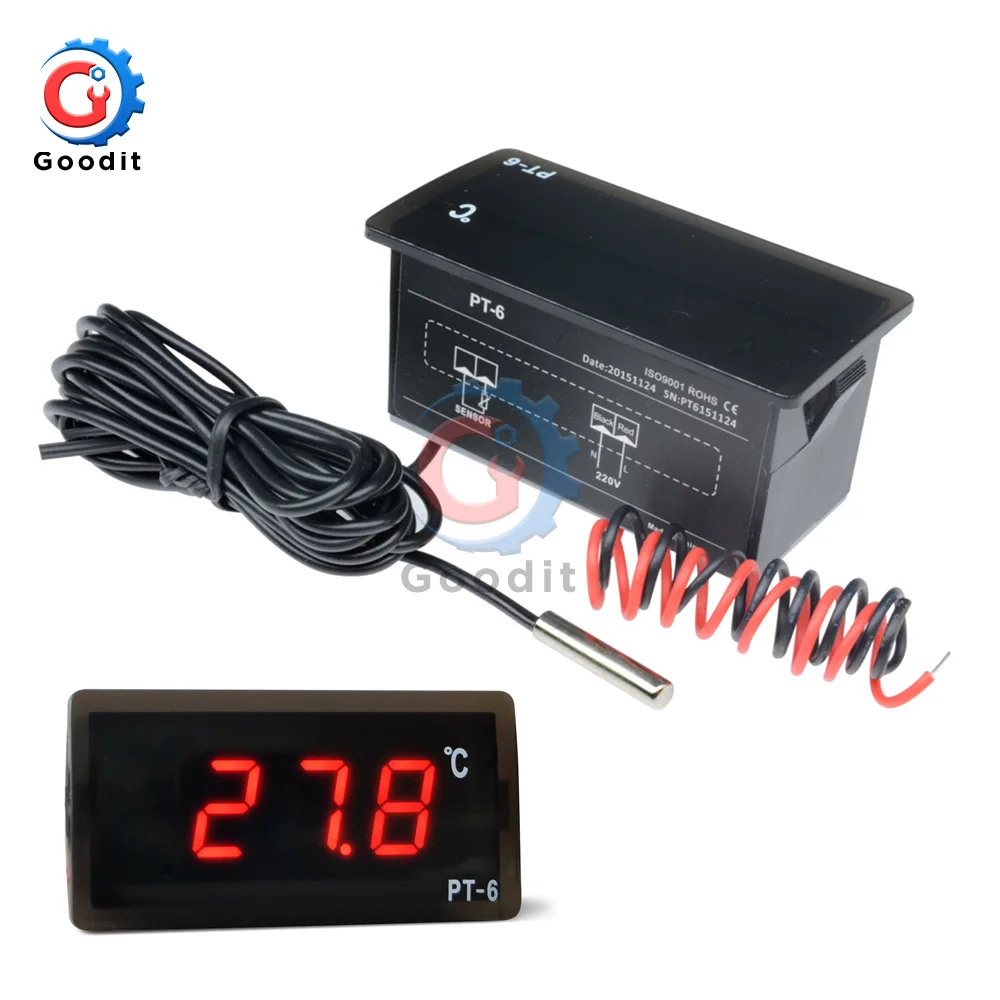 PT6 40110C Digital Car Thermometer Vehicle Temperature Meter Monitor