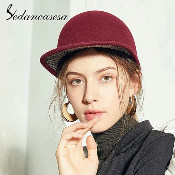 

Sedancasesa Autumn Winter Wool Cap Visor Woman Classic Caps Fashion Hat Female Casual Visors Cappello Boina Hats for Girls