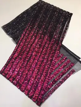 

African chiffon tulle lace fabrics 2020 High Quality with beads Nigerian Sequins Embroidery French tulle lace fabrics