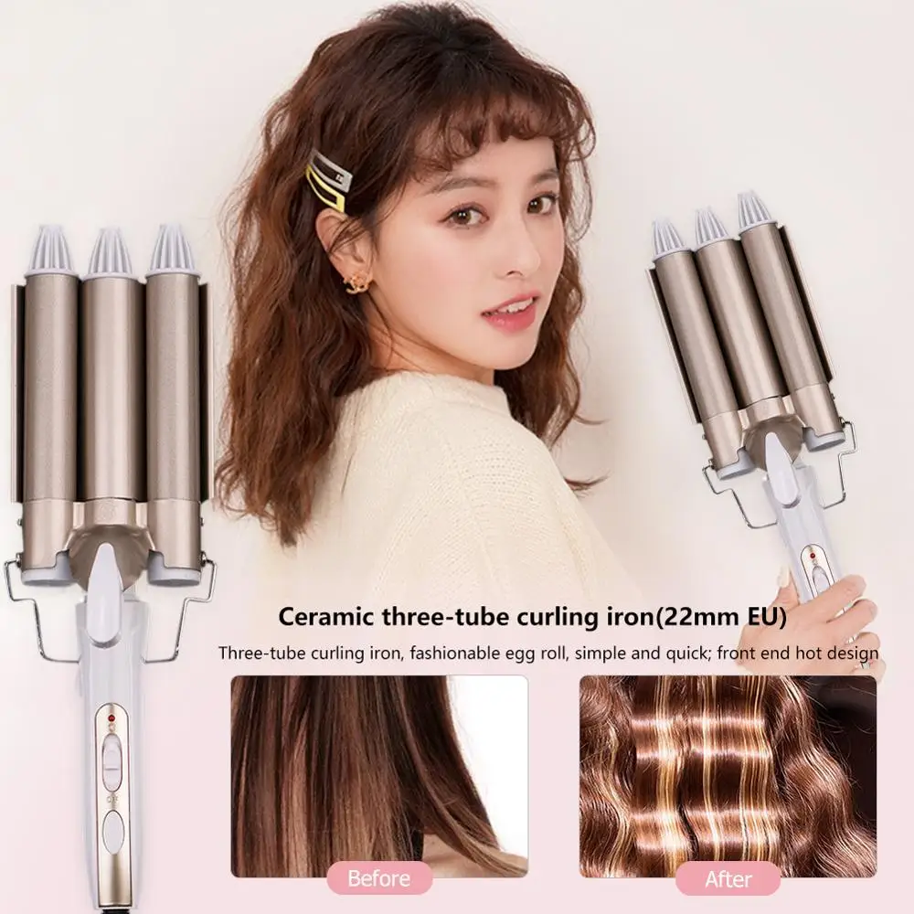 Professional Hair Tools Curling Iron Ceramic Triple Barrel Styler Waver Styling Curlers Electric | Красота и здоровье
