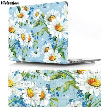 

Laptop Case+Silicone Keyboard Cover For Macbook Pro 15 13 Air 13 A1466 A1369 Retina 12 15 PVC Protective Case Shell Women Cover