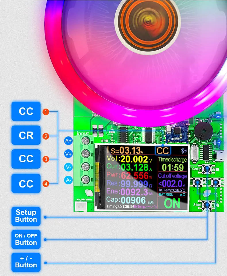 tape measure cm DIY PCB Board 4 Wire 1000W USB Tester Electronic Load Lithium 18650 Battery Capacity Monitor Discharge DC Power Supply Meter digital calipers bunnings