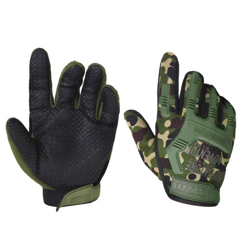 Перчатки для велоспорта зимние уличные камуфляжные Нескользящие толстые теплые теплый велосипед полный палец перчатки
